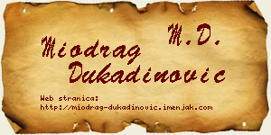 Miodrag Dukadinović vizit kartica